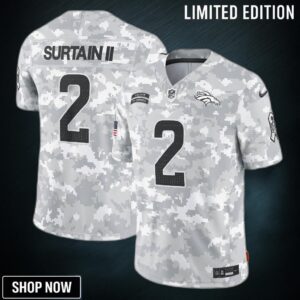 Men's Denver Broncos Patrick Surtain Ii Nike Arctic Camo Salute To Service Limited Jersey