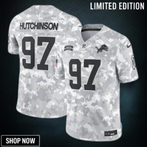 Men's Detroit Lions Aidan Hutchinson Nike Arctic Camo 2024 Salute To Service Limited Jersey