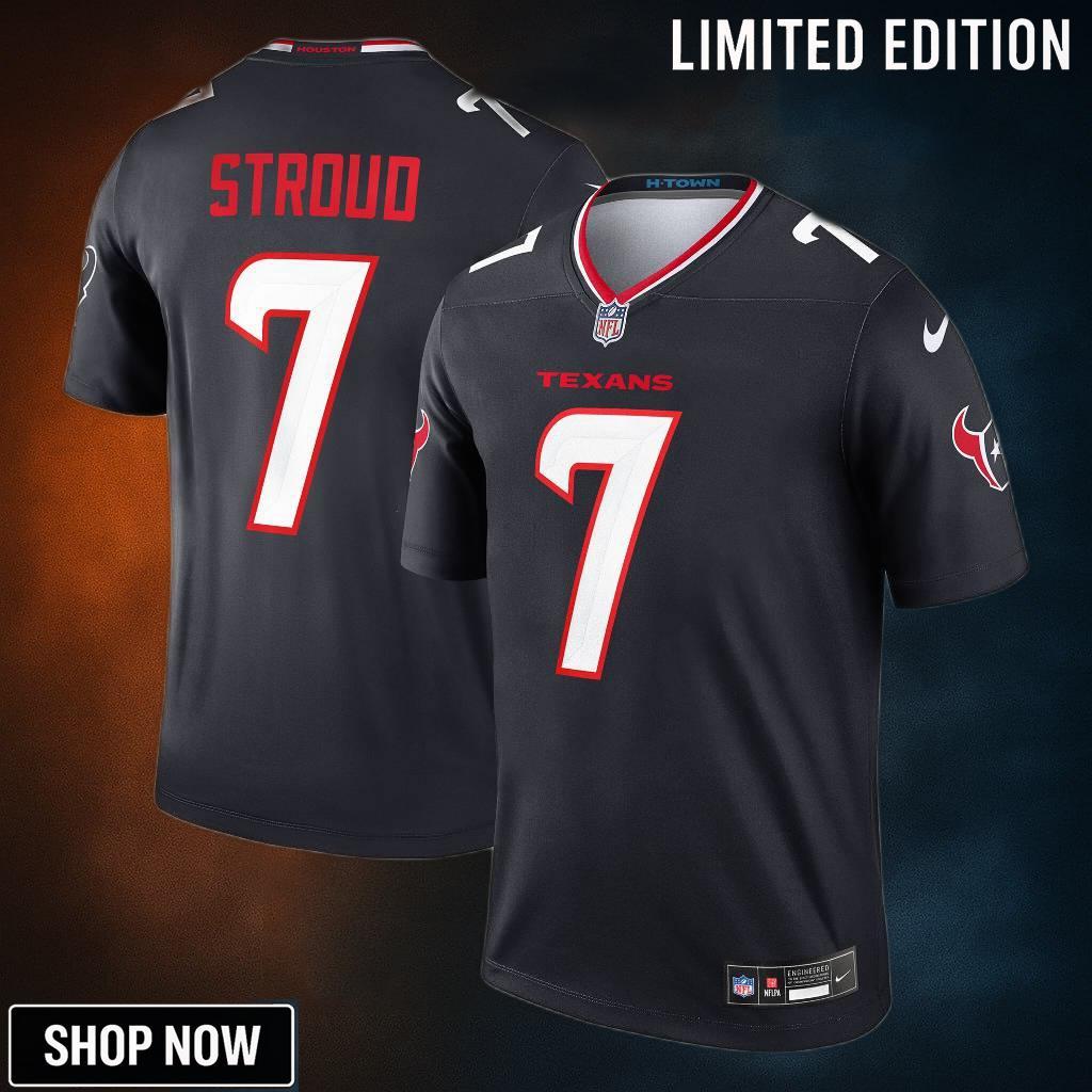 Men's Houston Texans C.j. Stroud Nike Navy Team Legend Player Performance Top