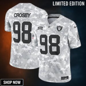 Men's Las Vegas Raiders Maxx Crosby Nike Arctic Camo Salute To Service Limited Jersey
