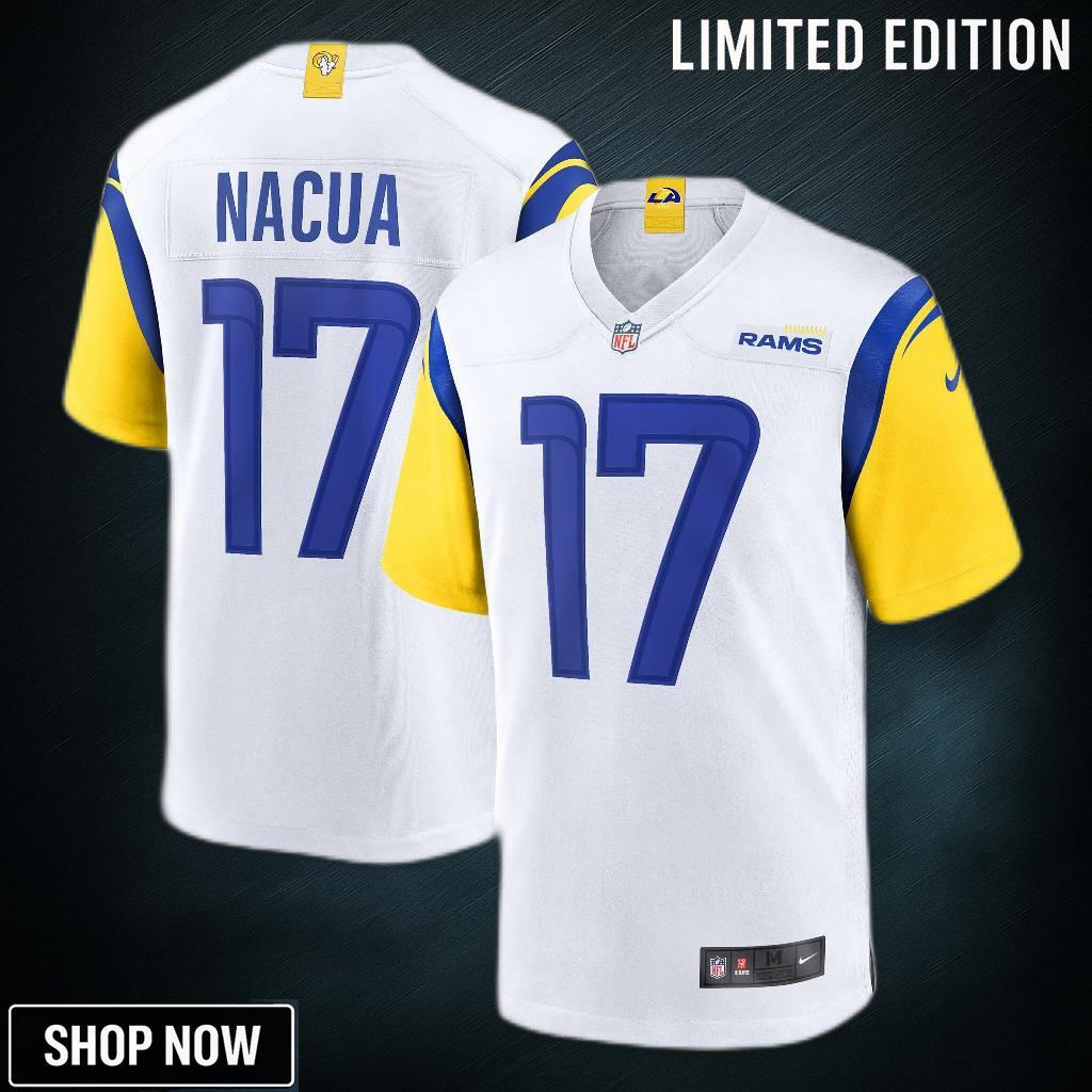 Men's Los Angeles Rams Puka Nacua Nike White Game Jersey