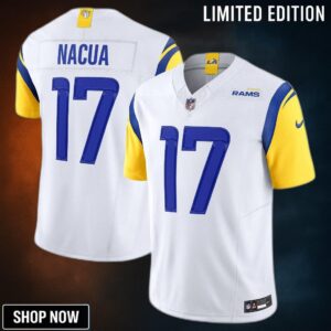 Men's Los Angeles Rams Puka Nacua Nike White Vapor F.u.s.e. Limited Jersey