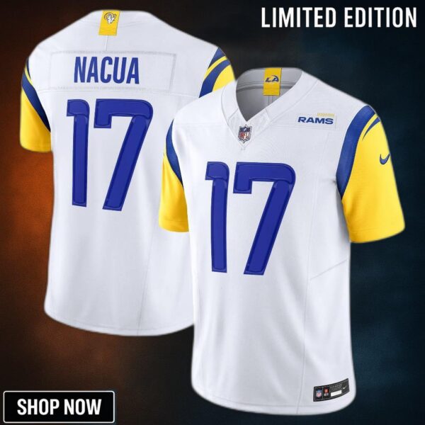 Men's Los Angeles Rams Puka Nacua Nike White Vapor F.u.s.e. Limited Jersey