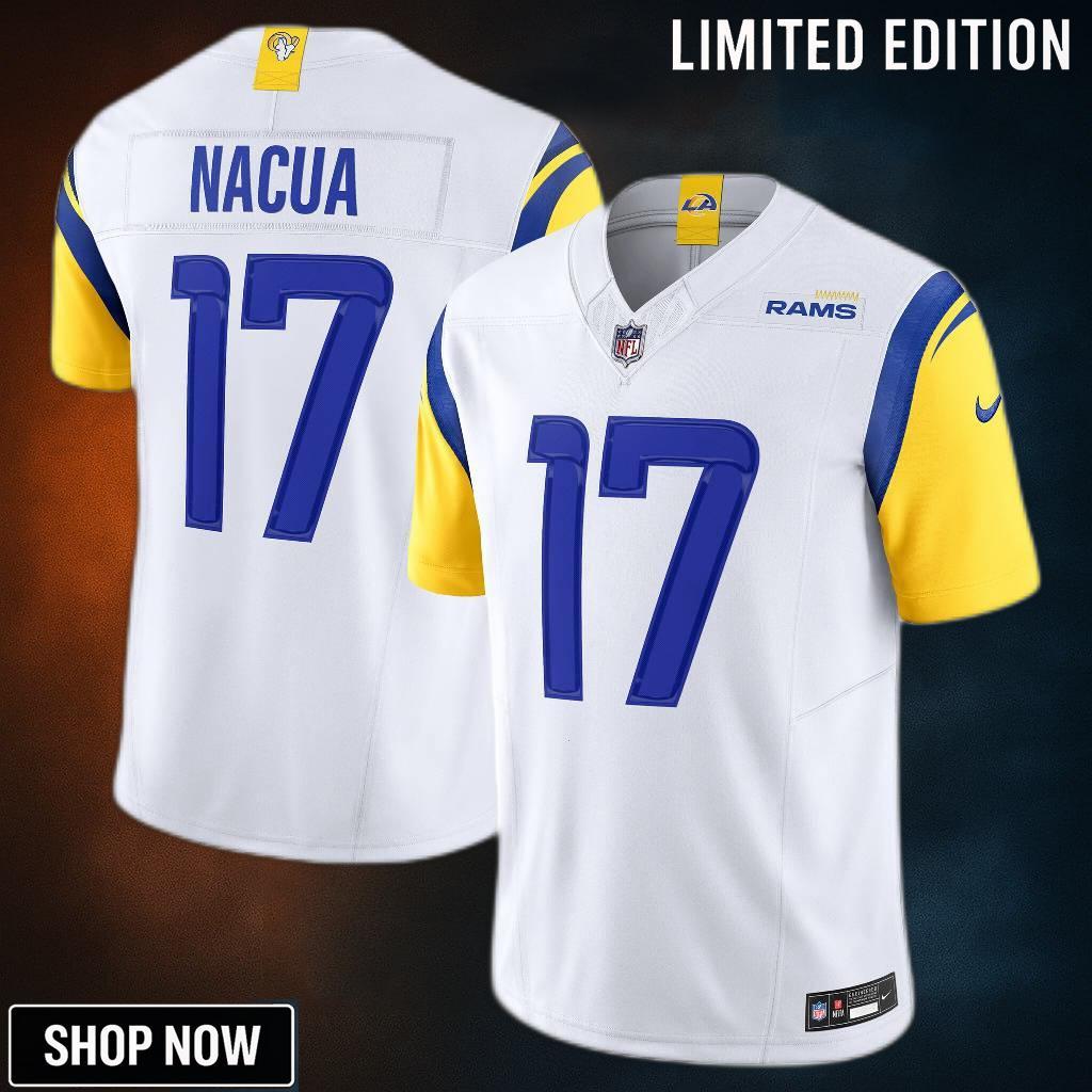 Men's Los Angeles Rams Puka Nacua Nike White Vapor F.u.s.e. Limited Jersey