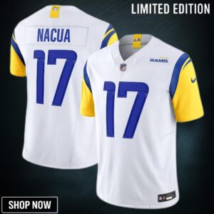 Men's Los Angeles Rams Puka Nacua Nike White Vapor F.u.s.e. Limited Jersey