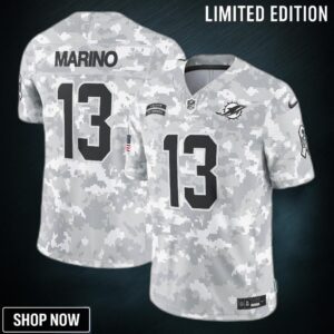 Men's Miami Dolphins Dan Marino Nike Arctic Camo Salute To Service Retired Player Limited Jersey