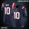 Men's New England Patriots Drake Maye Nike Navy Vapor F.u.s.e. Limited Jersey