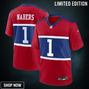 Men's New York Giants Malik Nabers Nike Century Red Alternate Game Jersey