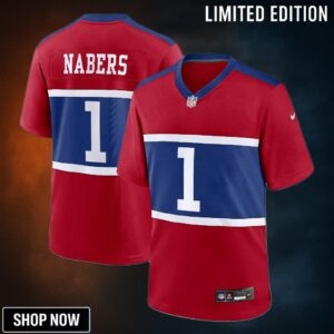 Men's New York Giants Malik Nabers Nike Century Red Alternate Game Jersey