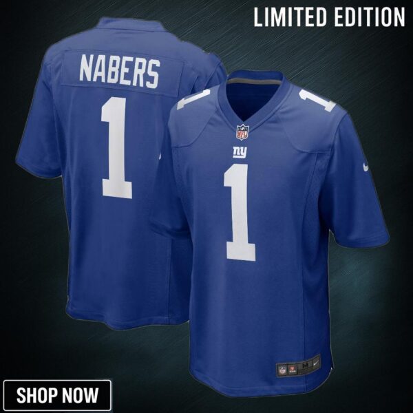 Men's New York Giants Malik Nabers Nike Royal Player Game Jersey