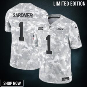 Men's New York Jets Sauce Gardner Nike Arctic Camo Salute To Service Limited Jersey