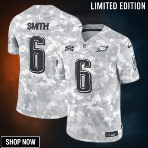 Men's Philadelphia Eagles Devonta Smith Nike Arctic Camo Salute To Service Limited Jersey