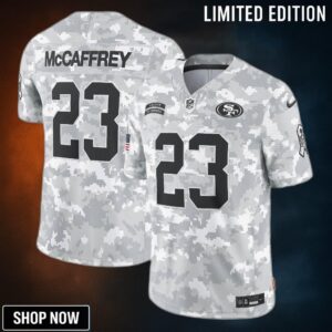 Men's San Francisco 49ers Christian Mccaffrey Nike Arctic Camo Salute To Service Limited Jersey