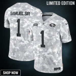 Men's San Francisco 49ers Deebo Samuel Sr Nike Arctic Camo Salute To Service Limited Jersey