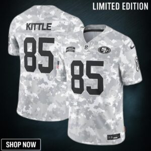 Men's San Francisco 49ers George Kittle Nike Arctic Camo Salute To Service Limited Jersey
