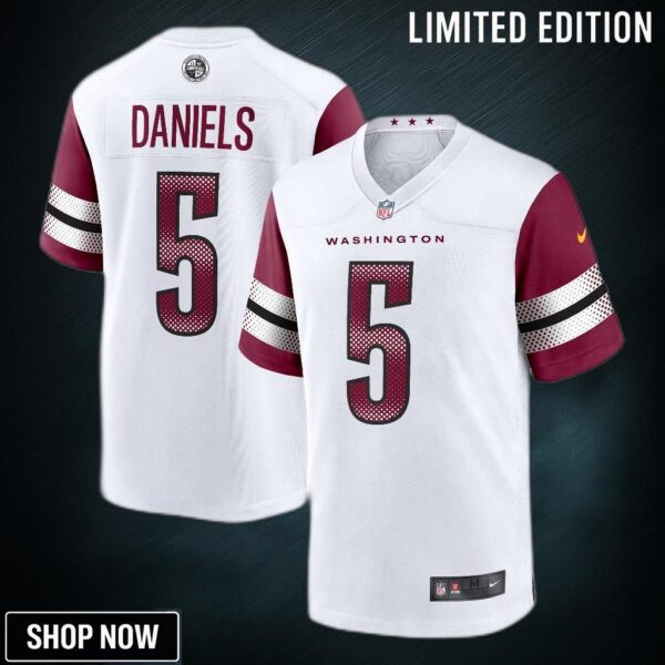 Men's Washington Commanders Jayden Daniels Nike White Player Game Jersey