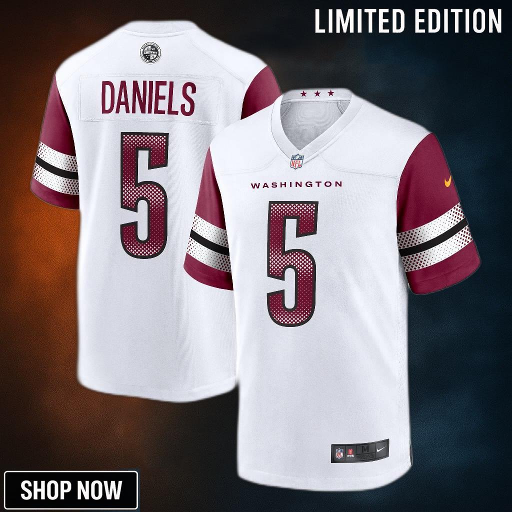 Men's Washington Commanders Jayden Daniels Nike White Player Game Jersey