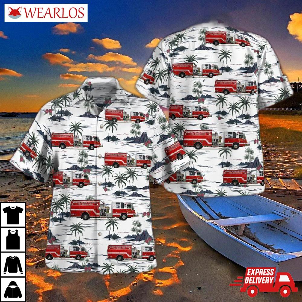 Merritt Island, Florida, Island Volunteer Fire Department Hawaiian Shirt