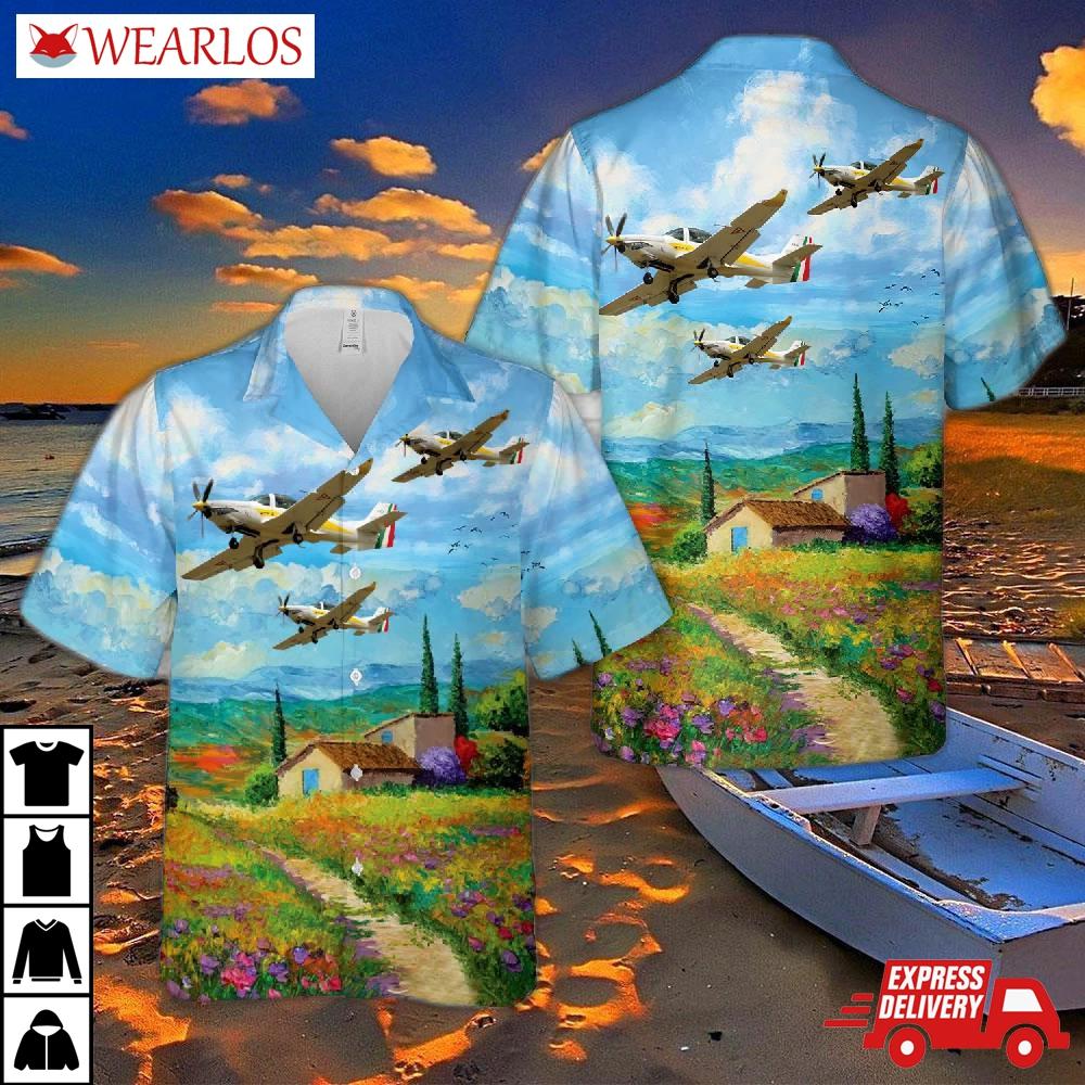 Mexican Air Force Grob G120tp Hawaiian Shirt