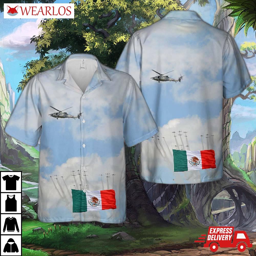Mexican Air Force Sikorsky Uh-60m Black Hawk (s-70a) Hawaiian Shirt