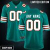 Miami Dolphins Nike Customized Throwback Jersey - Aqua