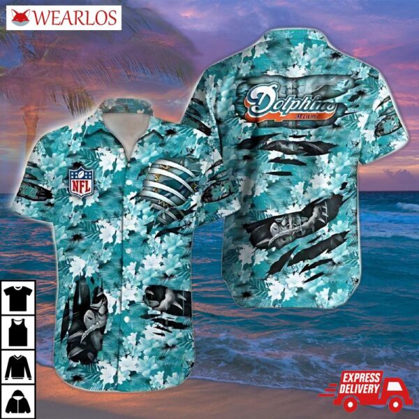 Miami Dolphins Shark Attack Hawaiian Shirt