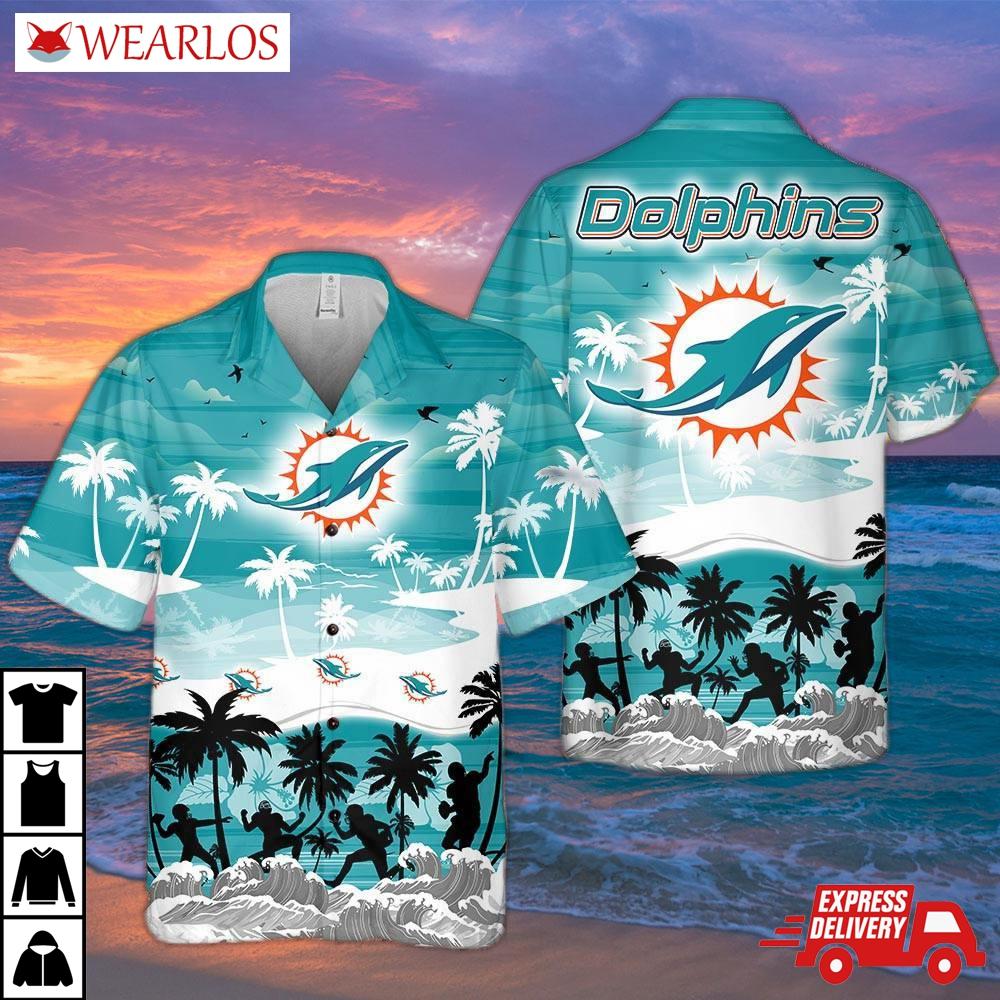 Miami Dolphins Sunset Beach Play Hawaiian Shirt