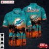 Miami Dolphins Sunset Silhouette Hawaiian Shirt