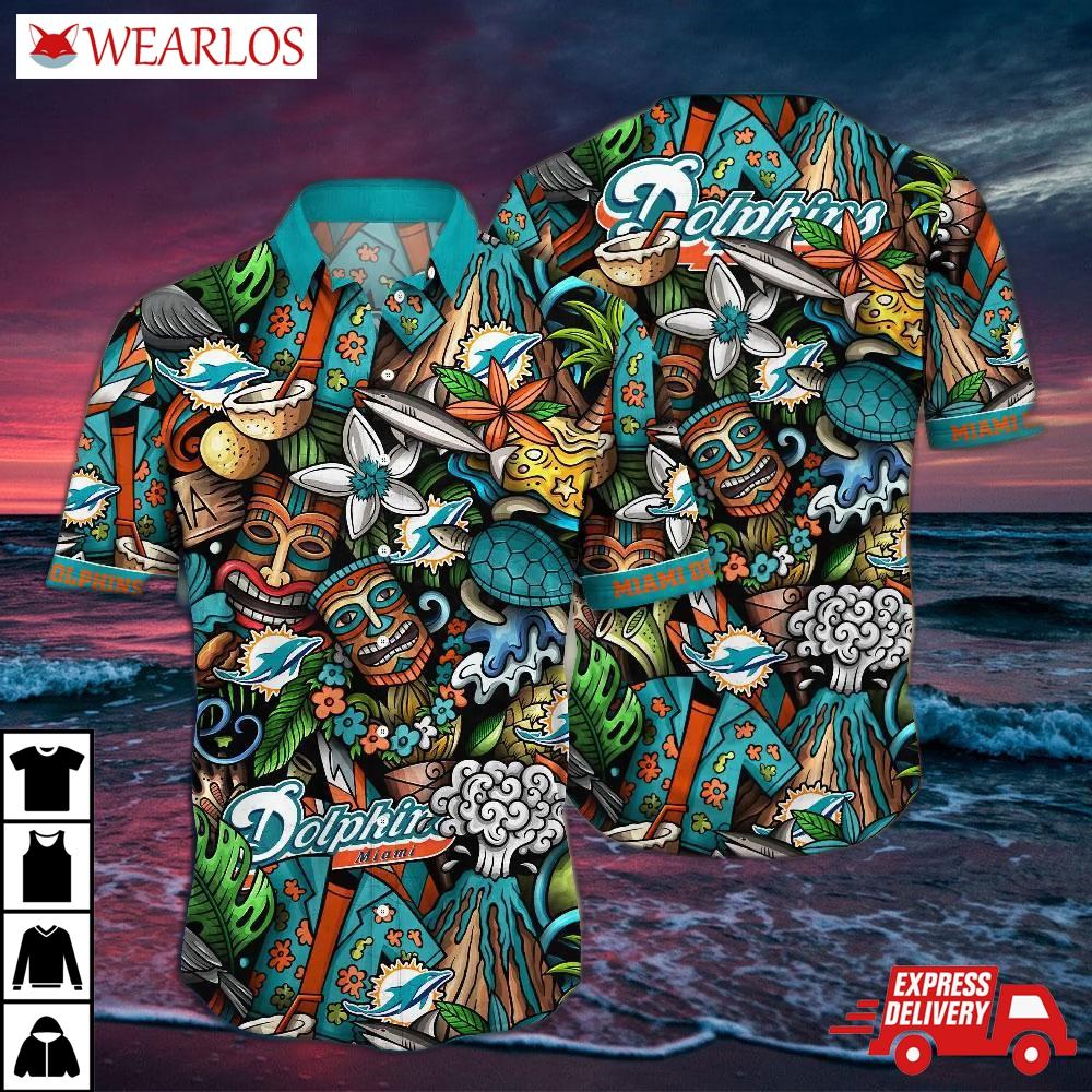 Miami Dolphins Tiki Island Spirit Hawaiian Shirt