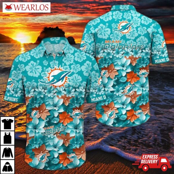 Miami Dolphins Tropical Bloom Hawaiian Shirt