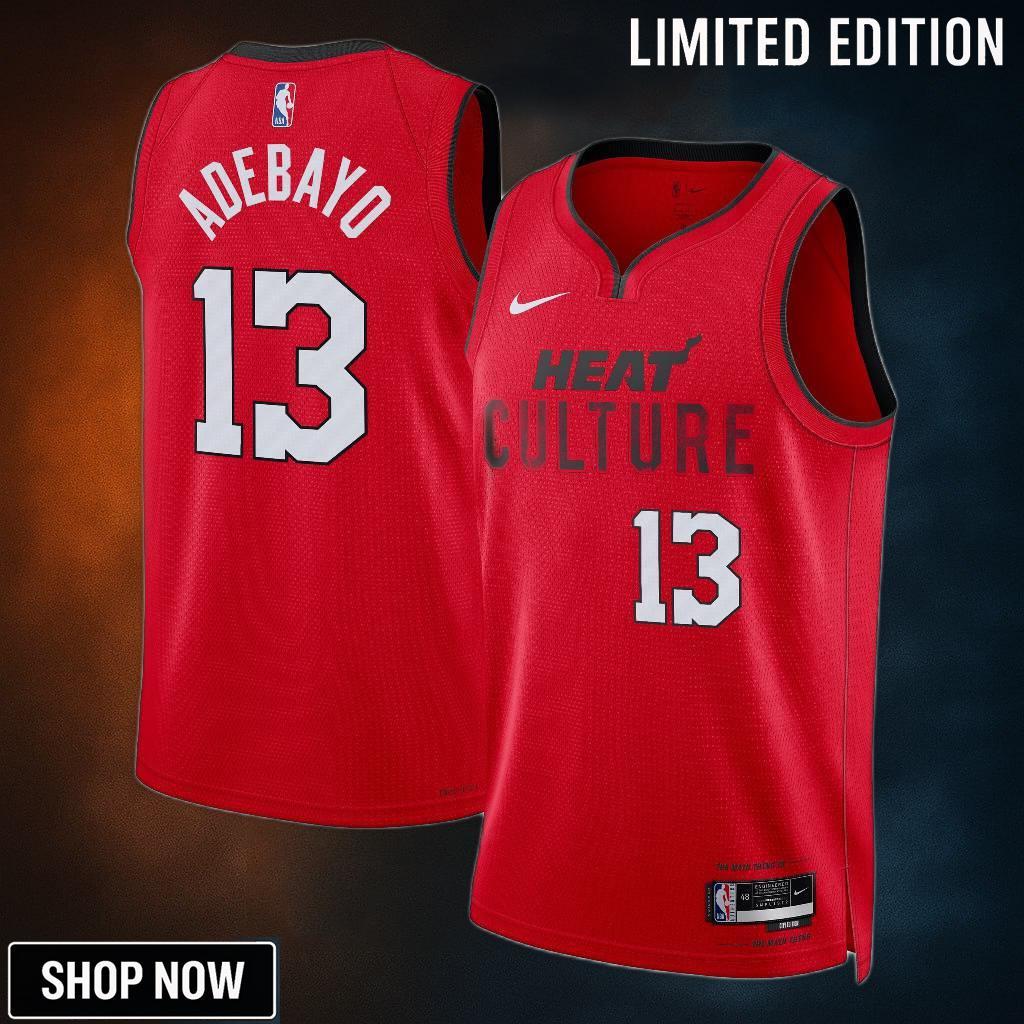 Miami Heat Nike City Edition Swingman Jersey - Red Bam Adebayo Unisex