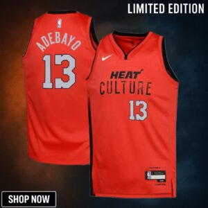 Miami Heat Nike City Edition Swingman Jersey - Red Bam Adebayo Youth