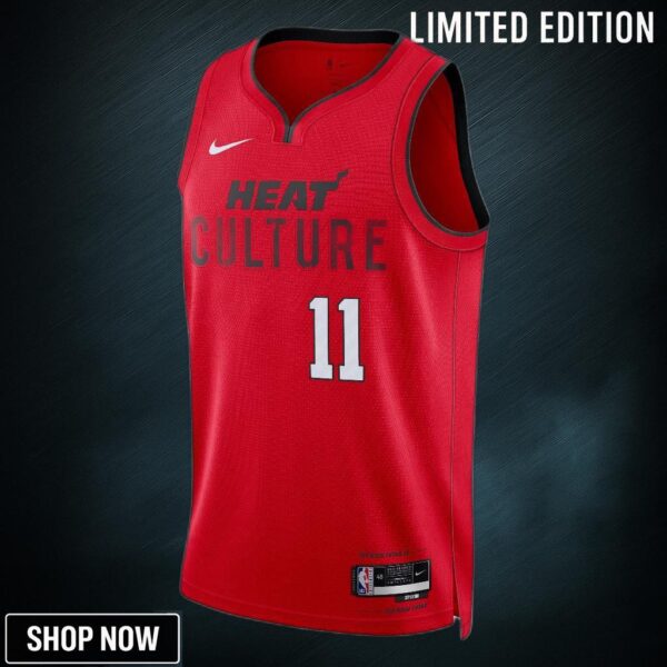 Miami Heat Nike City Edition Swingman Jersey - Red Jaime Jaquez Jr. Unisex