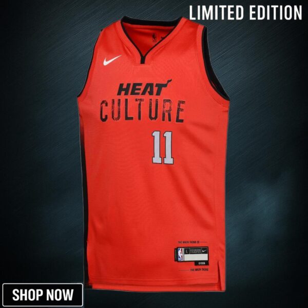 Miami Heat Nike City Edition Swingman Jersey - Red Jaime Jaquez Jr. Youth