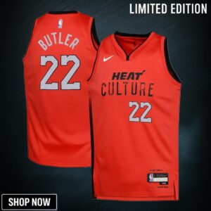 Miami Heat Nike City Edition Swingman Jersey - Red Jimmy Butler Youth