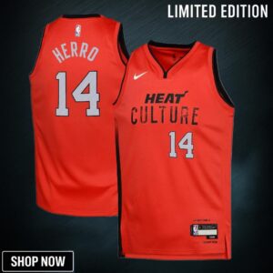 Miami Heat Nike City Edition Swingman Jersey - Red Tyler Herro Youth