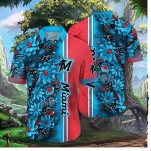 Miami Marlins Bold Blossom Hawaiian Shirt