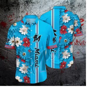 Miami Marlins Daisy Bloom Hawaiian Shirt
