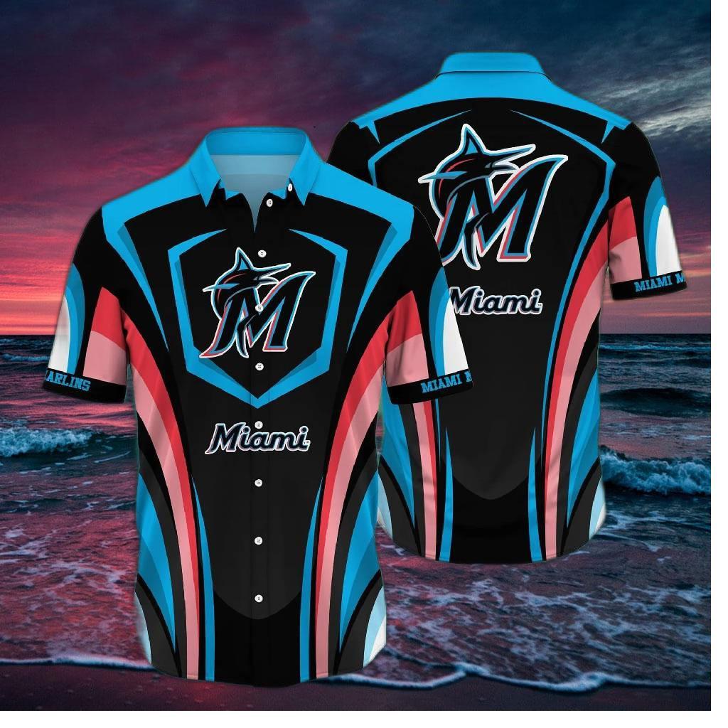 Miami Marlins Dynamic Wave Hawaiian Shirt