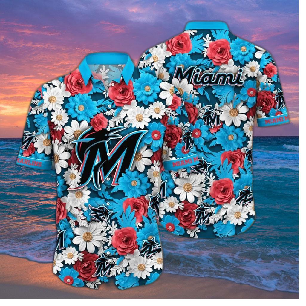 Miami Marlins Floral Paradise Hawaiian Shirt