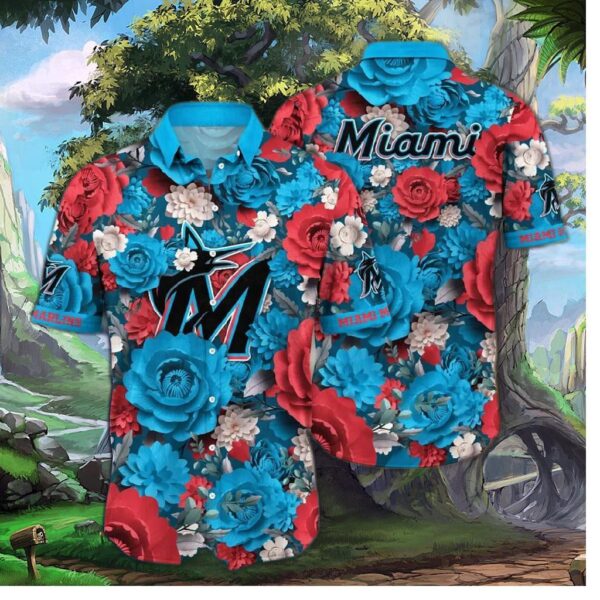 Miami Marlins Full Bloom Hawaiian Shirt