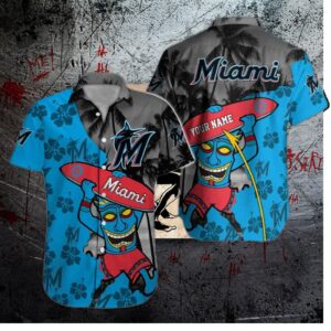 Miami Marlins Tiki Surf Hawaiian Shirt