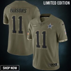Micah Parsons Dallas Cowboys 2022 Salute To Service Limited Jersey - Olive