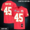 Michael Burton 45 Kansas City Chiefs Super Bowl Lvii Champions Youth Game Jersey - Red