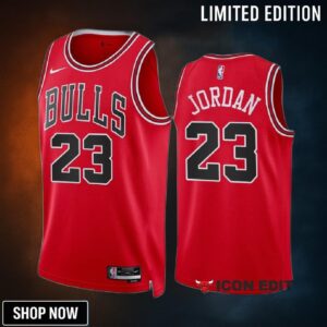 Michael Jordan 23 -23 Chicago Bulls Red Icon Edition Jersey Swingman