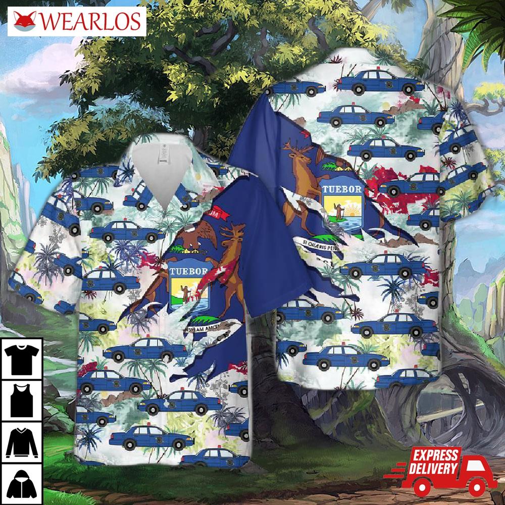 Michigan State Police Hawaiian Shirt