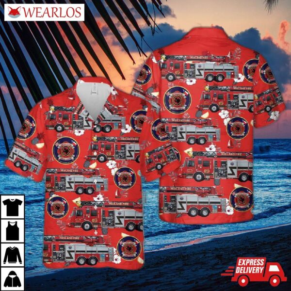 Midland Texas Fire Department Hawaiian Shirt