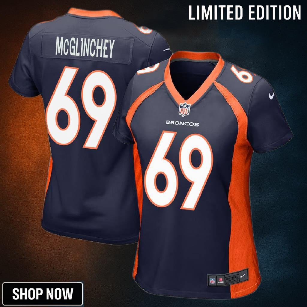 Mike Mcglinchey 69 Denver Broncos Women Alternate Game Jersey - Navy