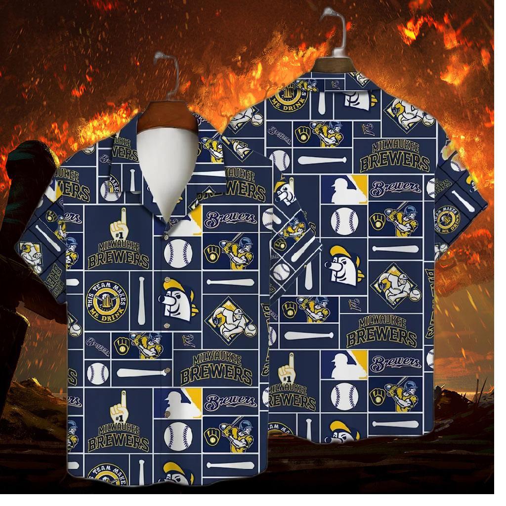 Milwaukee Brewers Baseball Icons Hawaiian Shirt
