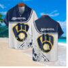 Milwaukee Brewers Bold Emblem Hawaiian Shirt